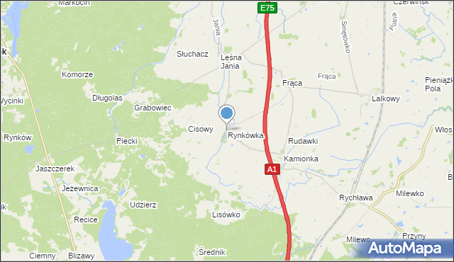 mapa Rynkówka, Rynkówka na mapie Targeo